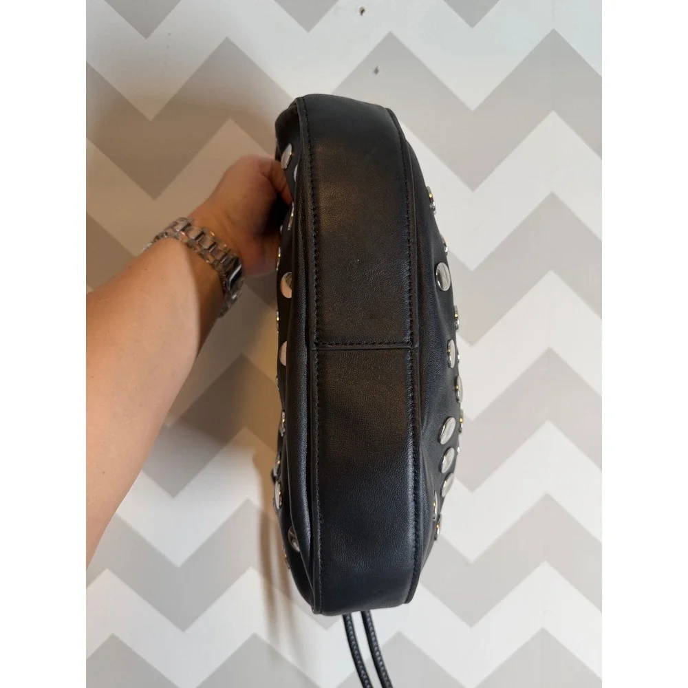 3.1 Phillip Lim Black Leather Studded Origami Mini Bag Hobo Handbag